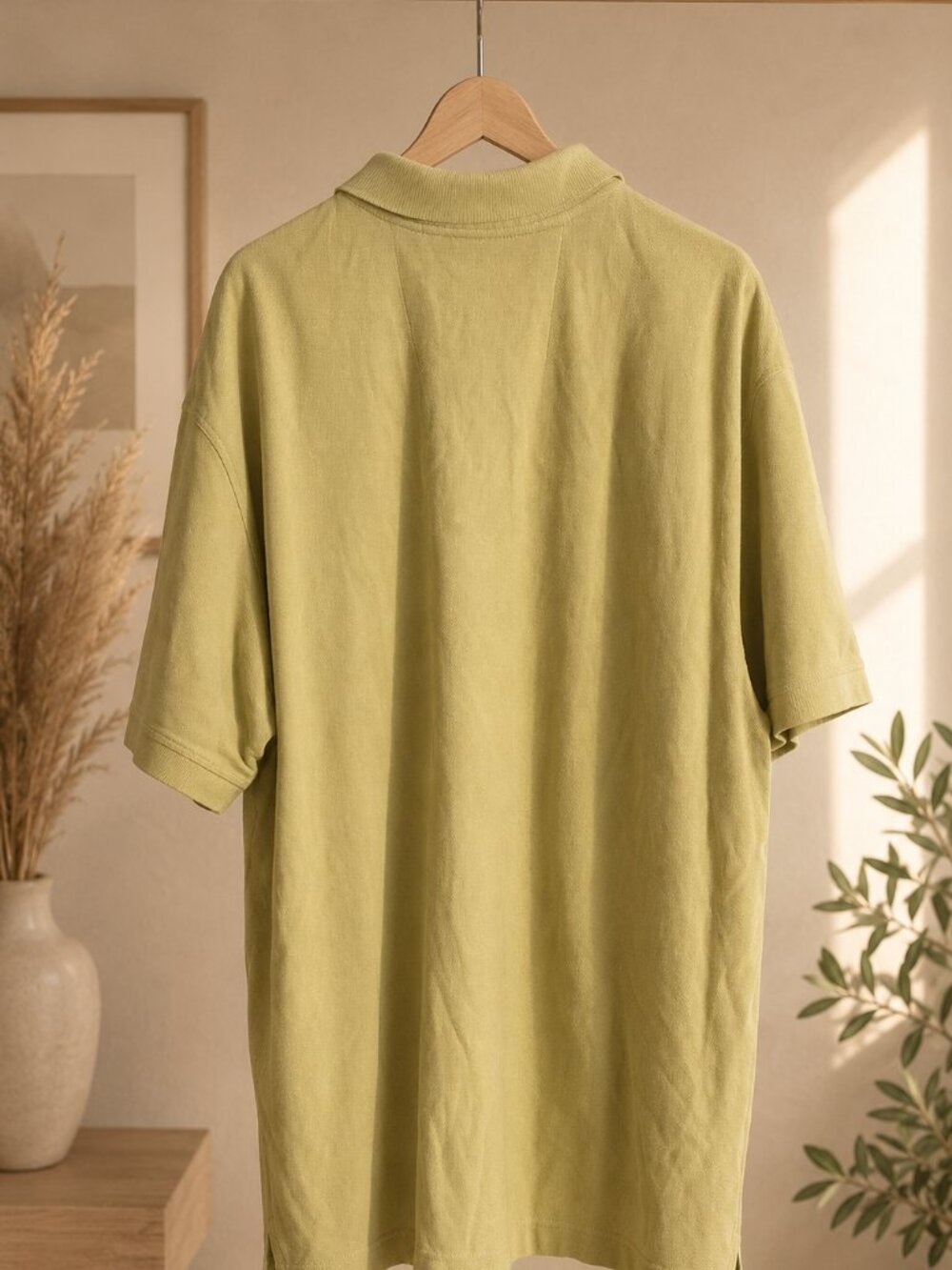 Banana Republic Men’s Polo XL Yellow Green Bear Logo 100% Cotton - Picture 4 of 4